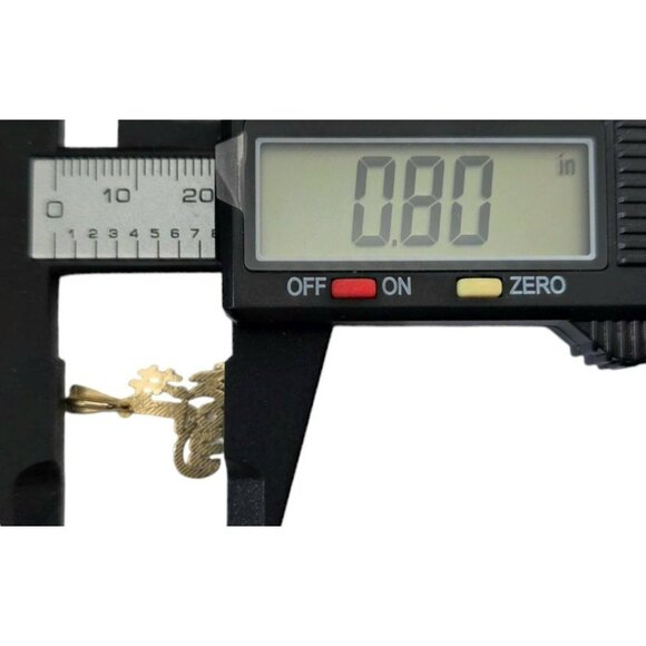 14K Yellow Gold #1 MOM Pendant Charm 585 Signed Mark Anthony 1.1g Textured Gift - Picture 9 of 11